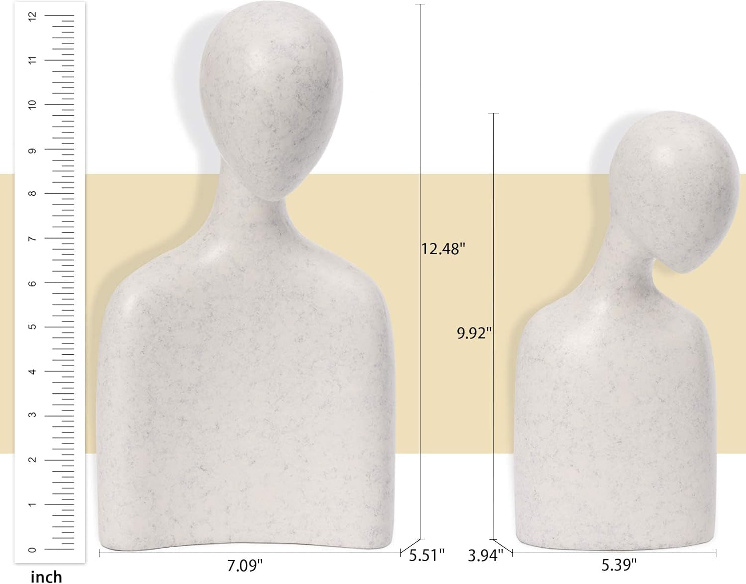 Abstract Couple Sculptures for Home Decor, Romantic Lover Statue for Shelf Decor Office Decor Table Decorations for Living Room Bedroom, Gifts for Anniversary Valentine Birthday (White-Large)