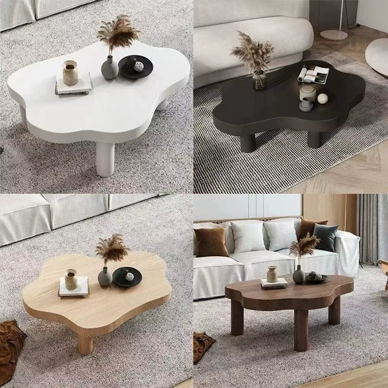 60X35X40CM Simple and Modern Cream Tea Table and Creative Table for a Small-Sized Solid Wood Home Living Room Dropshipping DDP