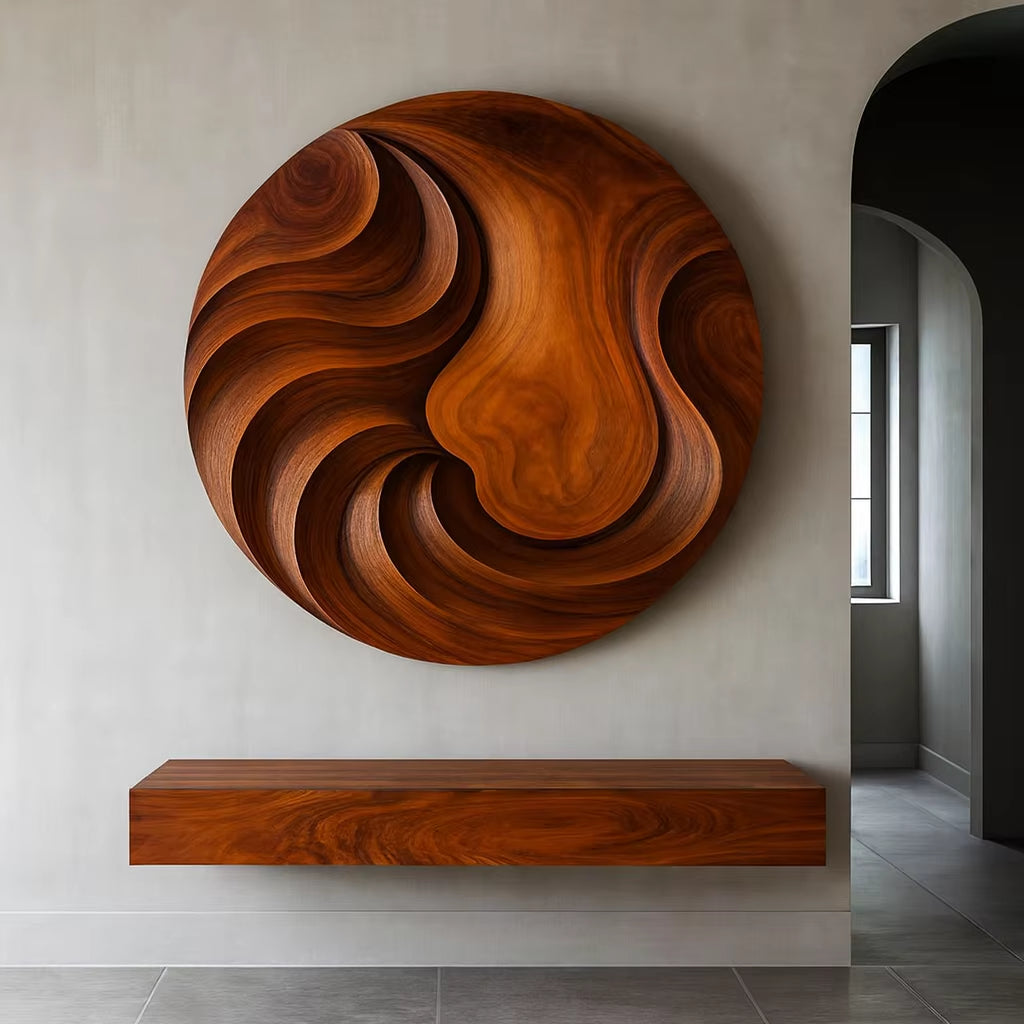 Unique Wall-Mounted Organic Wooden Sculpture Handcrafted Wooden Wall Art Sculpture for Living Room Furniture Wall Decoration