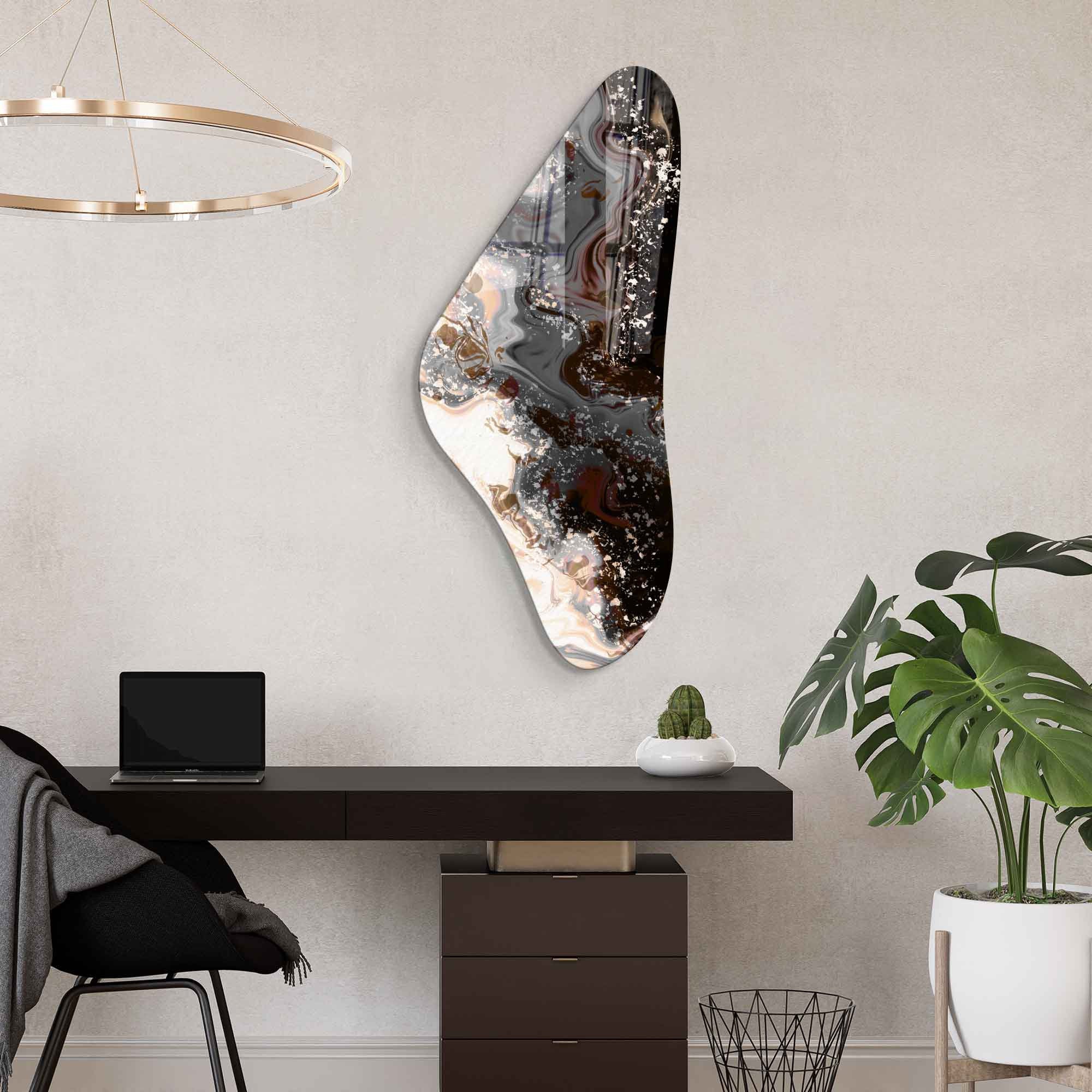 Asymmetrical Mirror, Irregular Mirror, Mirror Wall Decor on Tempered Glass, Entryway Hallway Mirror, Mirror for Bathroom, Luxury Home Decor