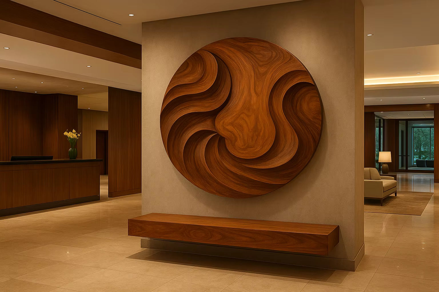 Unique Wall-Mounted Organic Wooden Sculpture Handcrafted Wooden Wall Art Sculpture for Living Room Furniture Wall Decoration