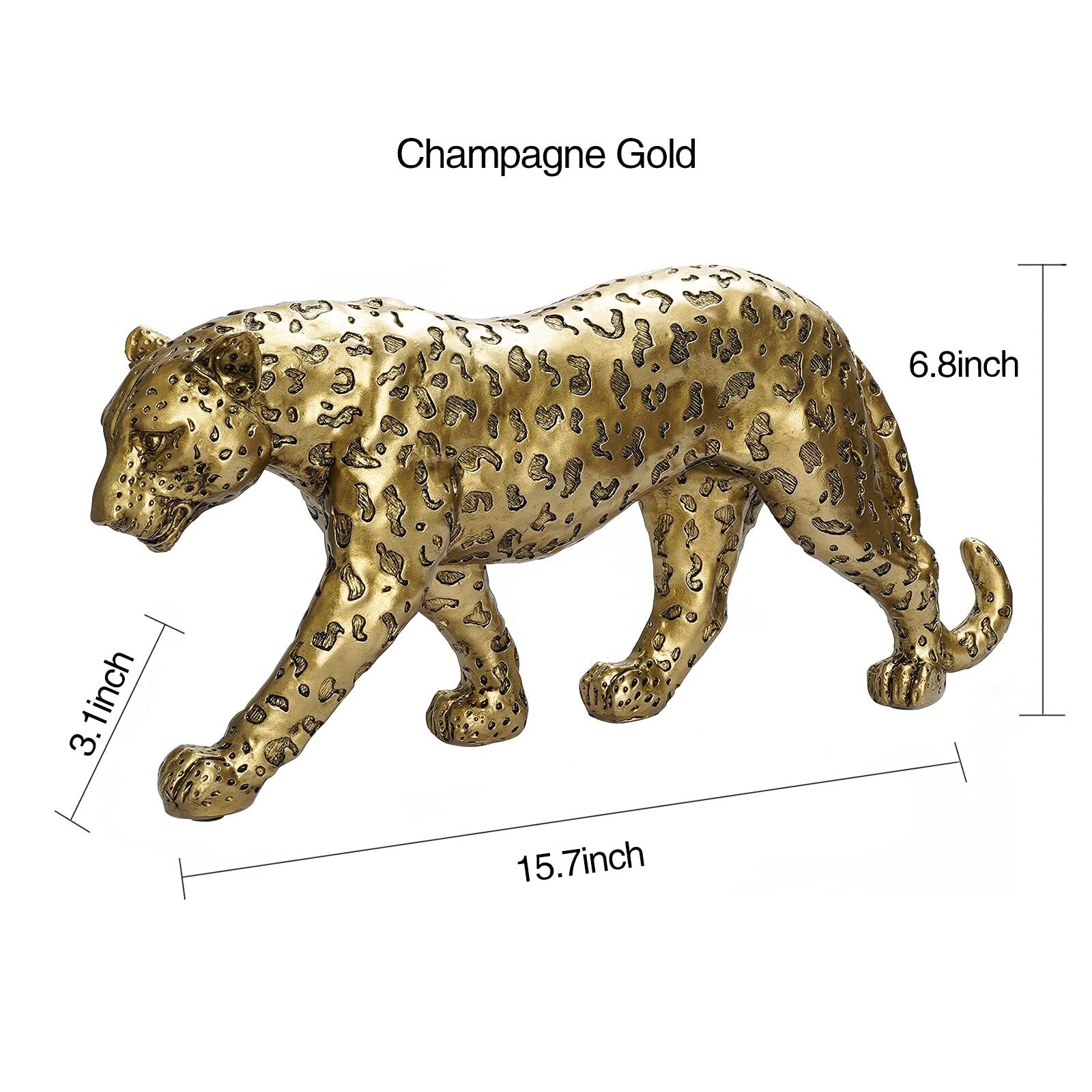 Cheetah Statue Home Decor Leopard Sculpture Resin Sitting Cheetah Figurine De...